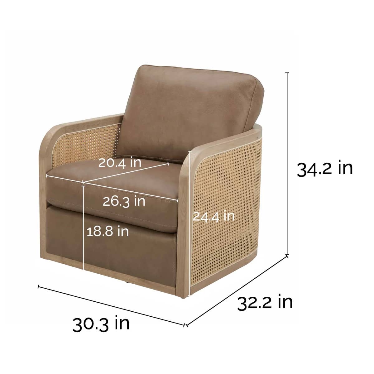 Harley Leather Swivel Accent Chair