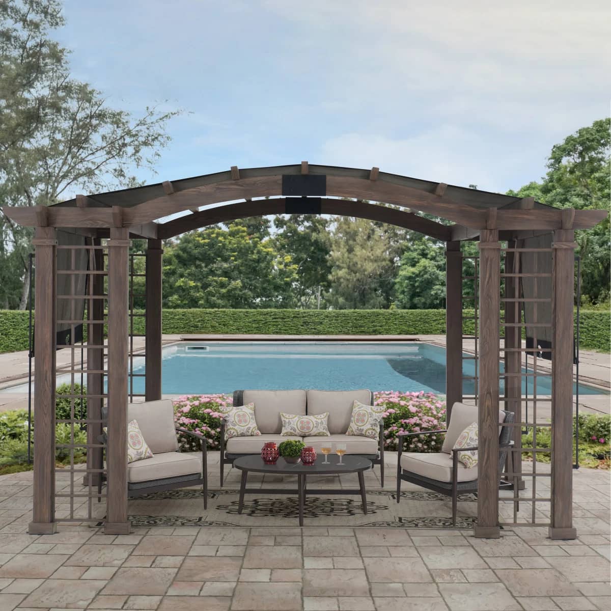 Sunjoy 13.5' x 11.5' Kenwood Aluminum Pergola