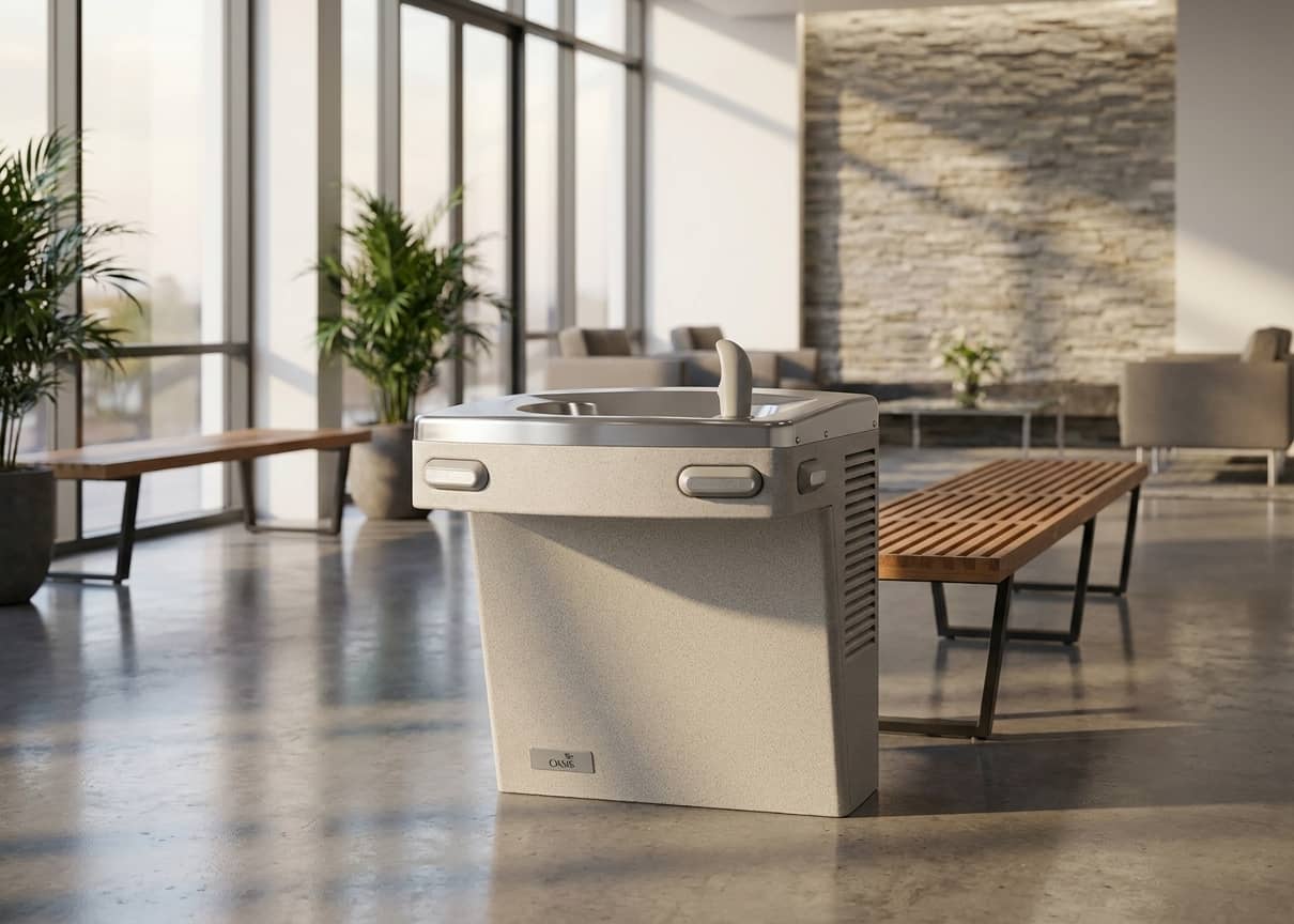 Oasis PG8AC Mechanical Water Fountain, Refrigerated Greystone