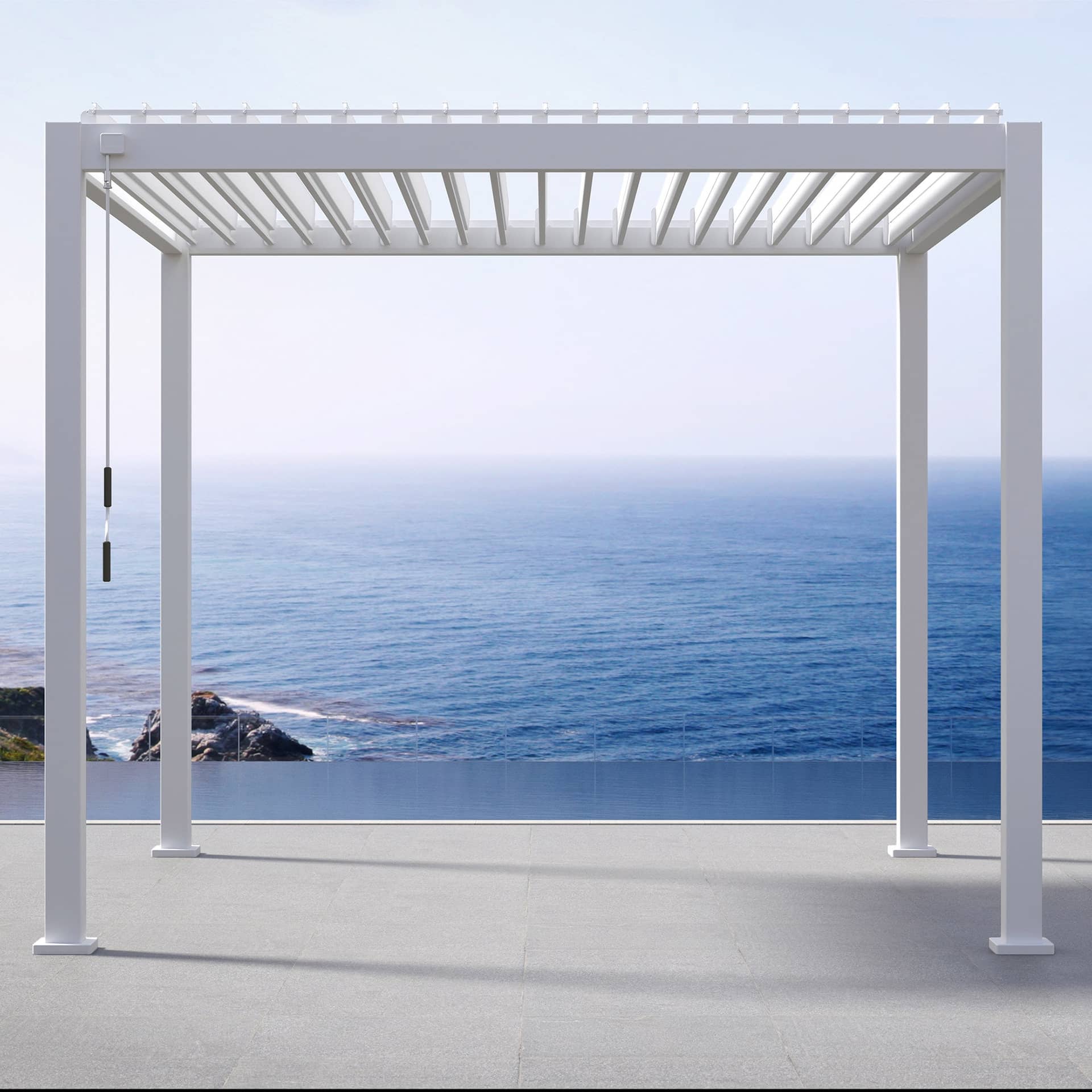 Mirador Adjustable Louvered Aluminum Pergola, 10' X 10'