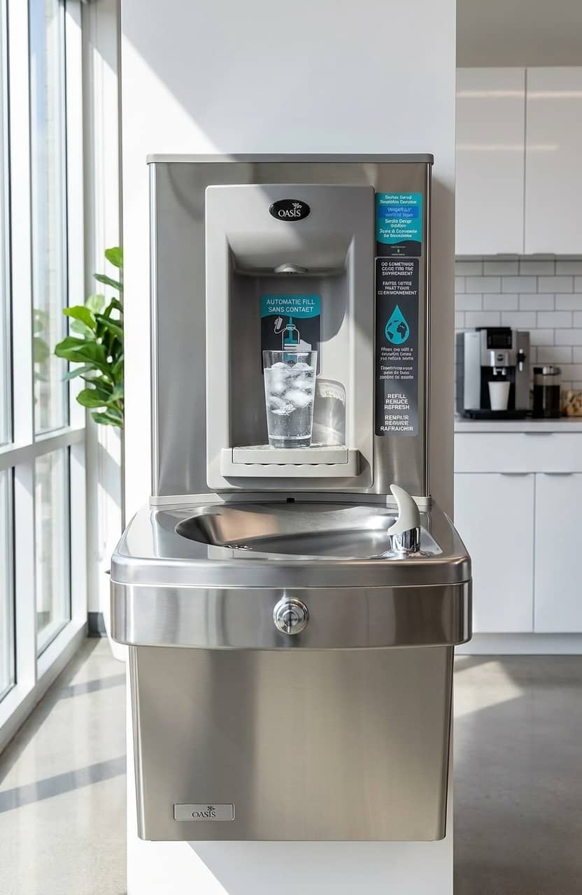 VersaCooler II 8 gph Water Cooler with Bottle Filler in Stainless Steel