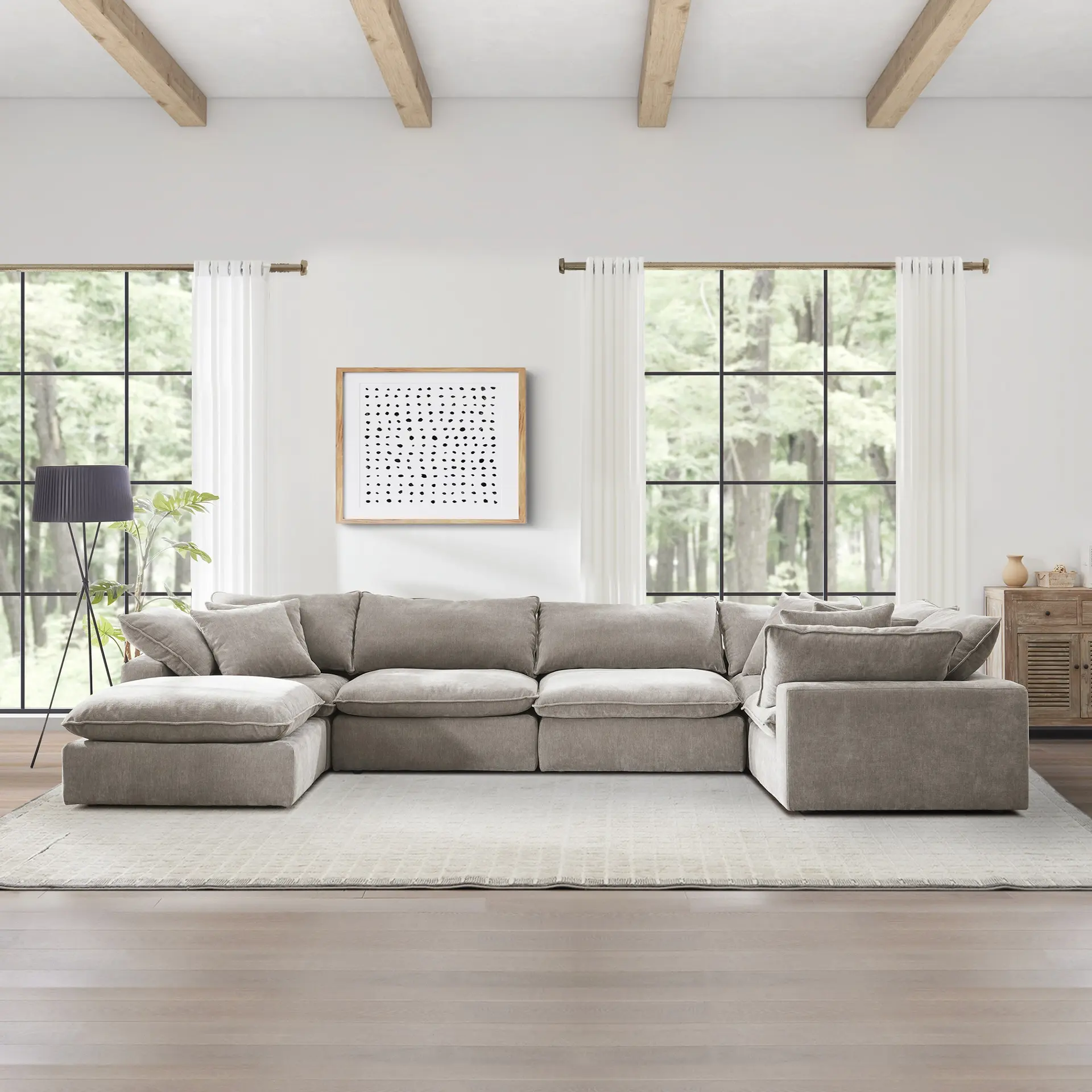 Sereen 6-Piece Modular Sectional Sofa, Taupe