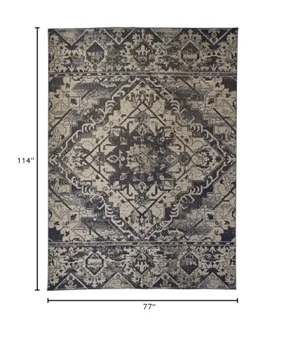 Feizy Rugs - Foster Collection, Transitional Ornamental Area Rug - Blue/Beige 6'-5" X 9'-6" image 2