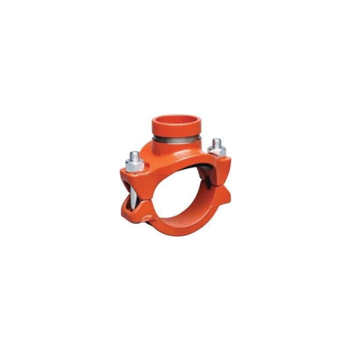 Mechanical-T Style 920 Orange Enamel Coated Ductile Iron Bolted Branch Outlet With Grade T Gasket, 3 X 3/4 IN