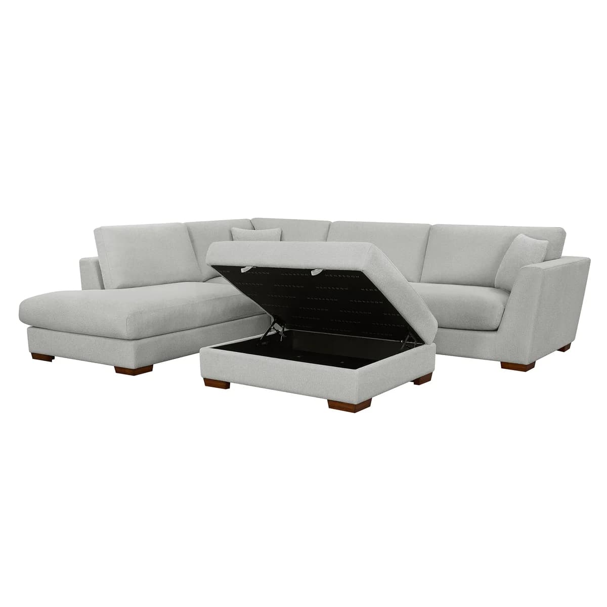 Henredon Larkin House Deep Seating Fabric Sectional with Storage Ottoman image 5