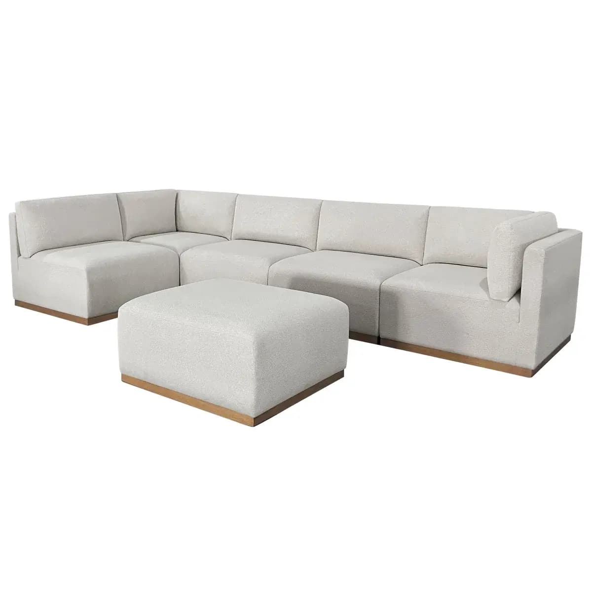 Henredon Murphy Fabric Modular Sectional with Ottoman, White image 4