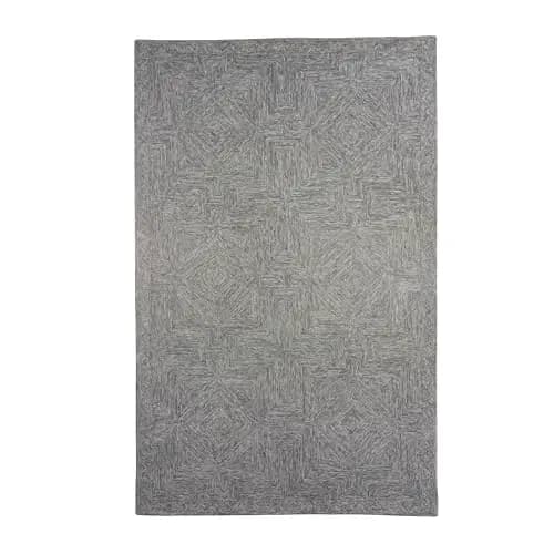 Deco 79 Wool Geometric Handmade Area Rug, 5' x 8', Dark Gray image 2