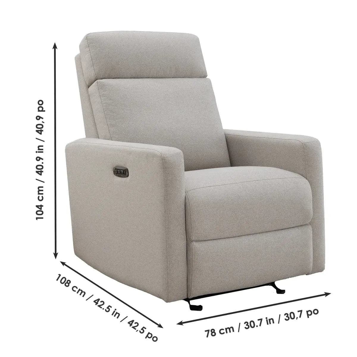 Tallula Fabric Power Glider Recliner with Power Headrest image 2
