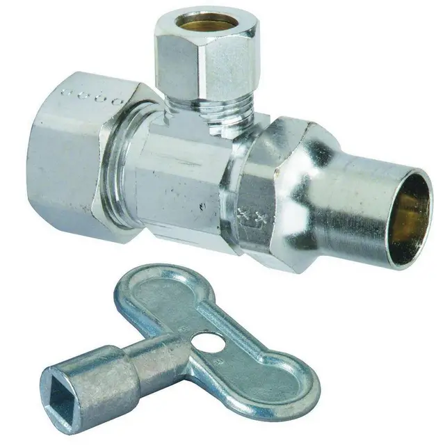 BrassCraft 1/2x3/8 in Loose Key Handle Angle Supply Stop Valve