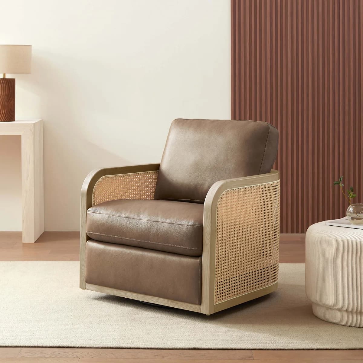 Harley Leather Swivel Accent Chair image 8
