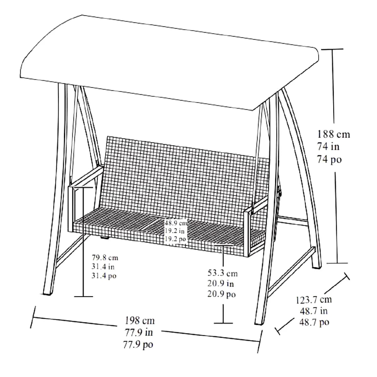 Agio Luna Woven Patio Swing image 7