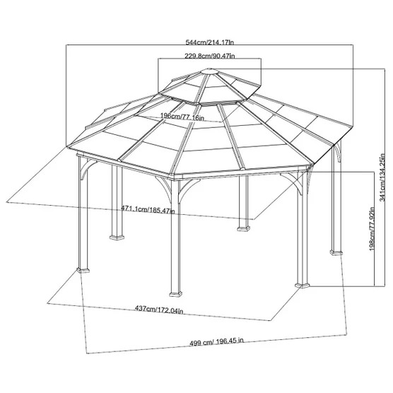 Sunjoy Ashland Hexagonal Gazebo, 18 ft. x 18 ft. image 4