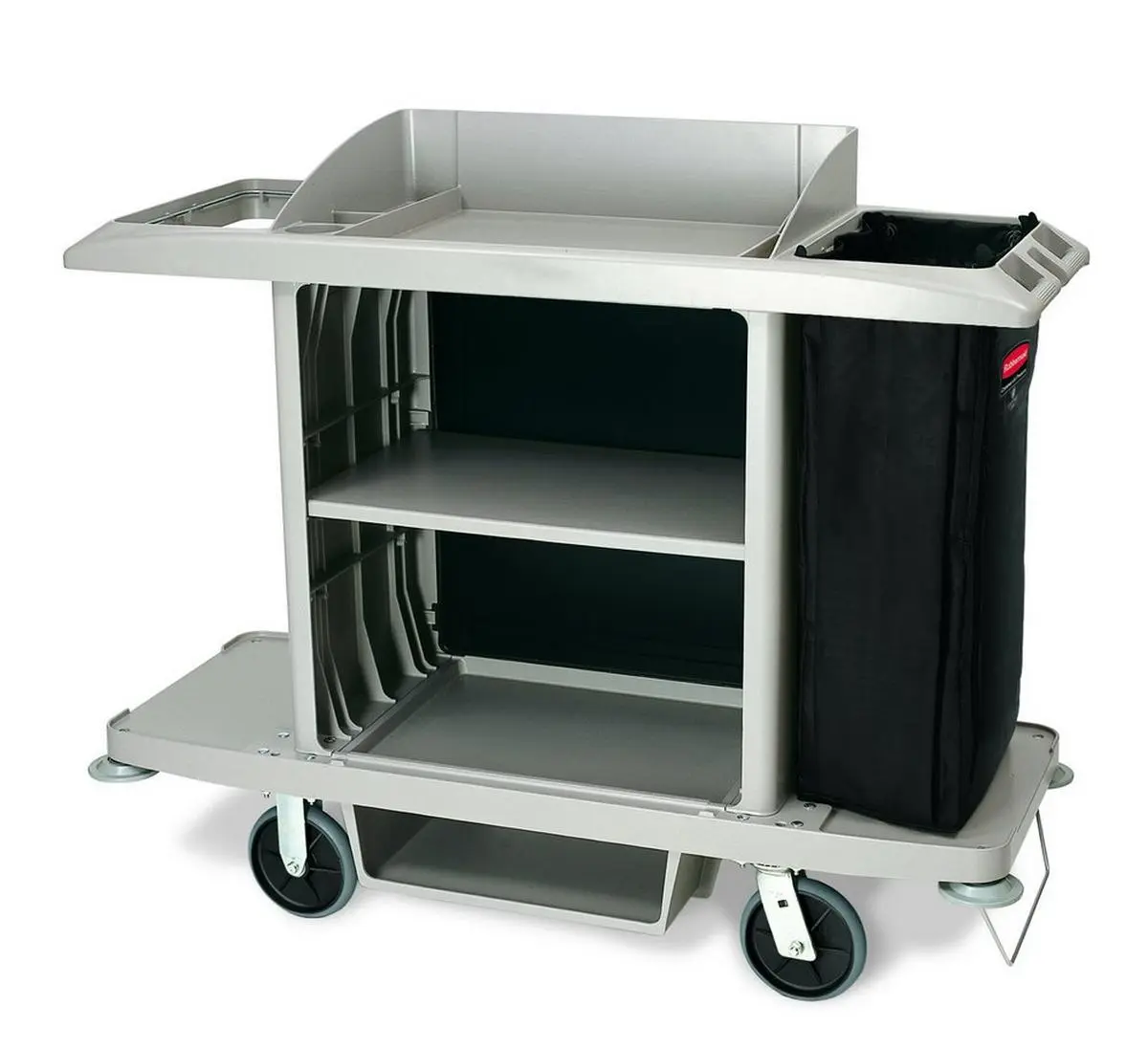 Rubbermaid Executive Full Size Housekeeping Cart, Platinum image 2
