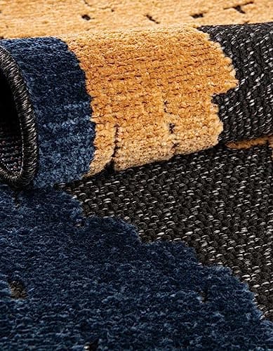 Unique Loom Belize Outdoor Collection Area Rug - Turneffe (7' 10" Square, Black/ Rust Red) image 5