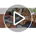 Unique Loom Belize Outdoor Collection Area Rug - Turneffe (7' 10" Square, Black/ Rust Red) image 7