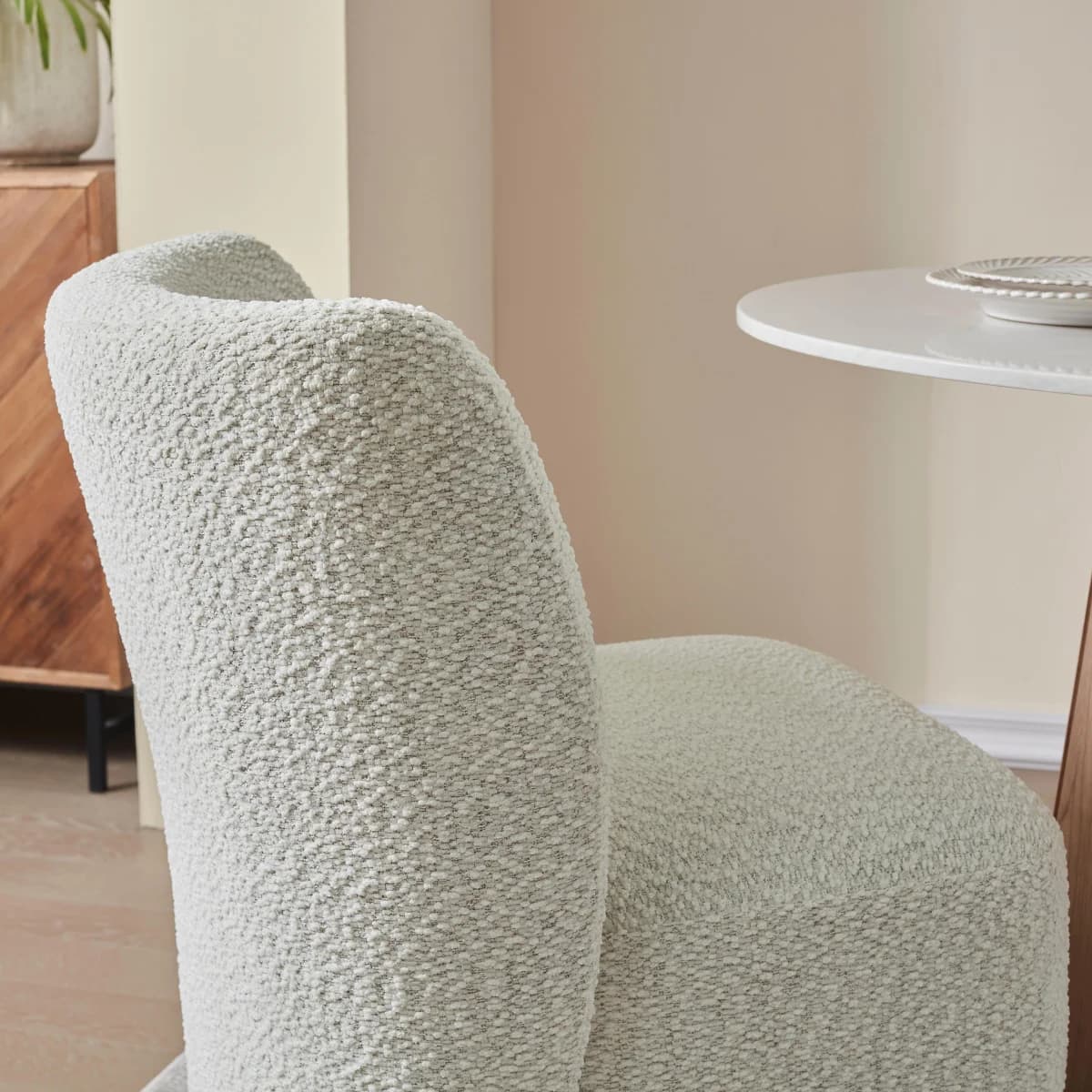Blair Fabric Armless Dining Chair with Casters image 6