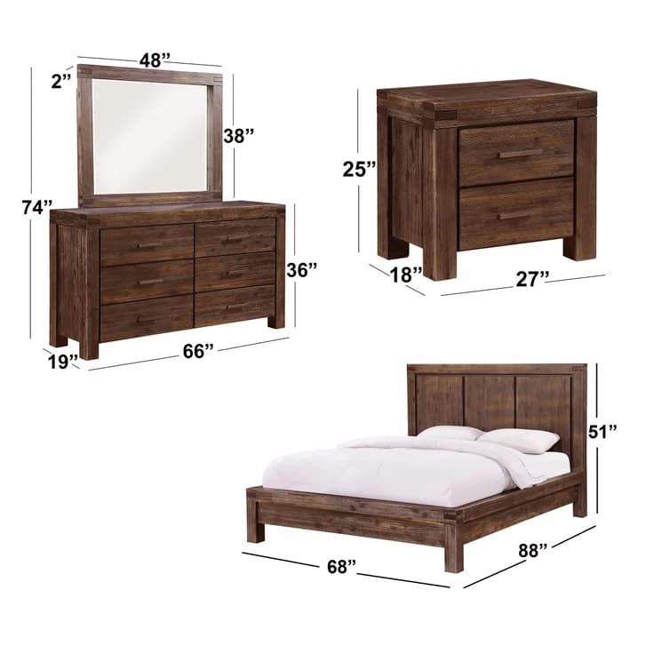 Mellina King Bedroom Collection in Brown, 5 Piece Set image 7