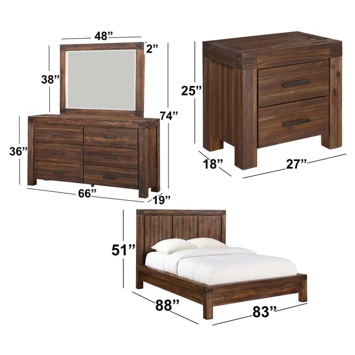 Mellina King Bedroom Collection in Brown, 5 Piece Set image 9