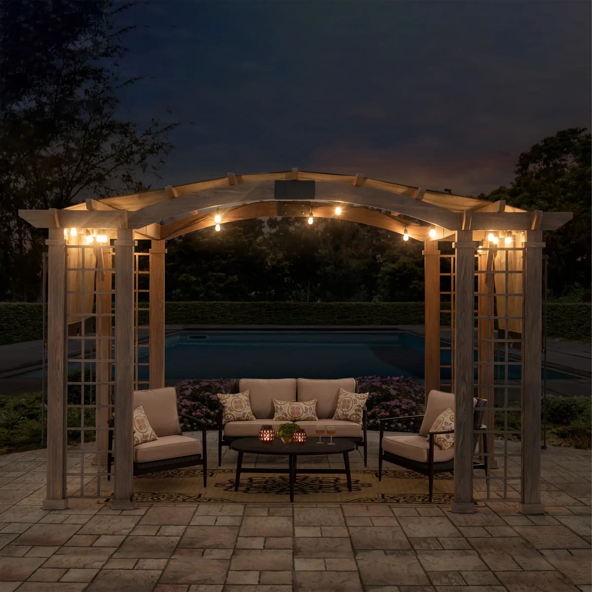 Sunjoy 13.5' x 11.5' Kenwood Aluminum Pergola image 2