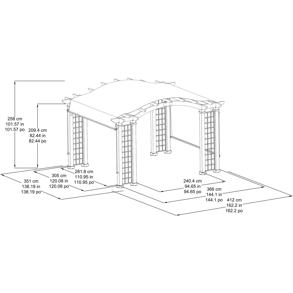 Sunjoy 13.5' x 11.5' Kenwood Aluminum Pergola image 6