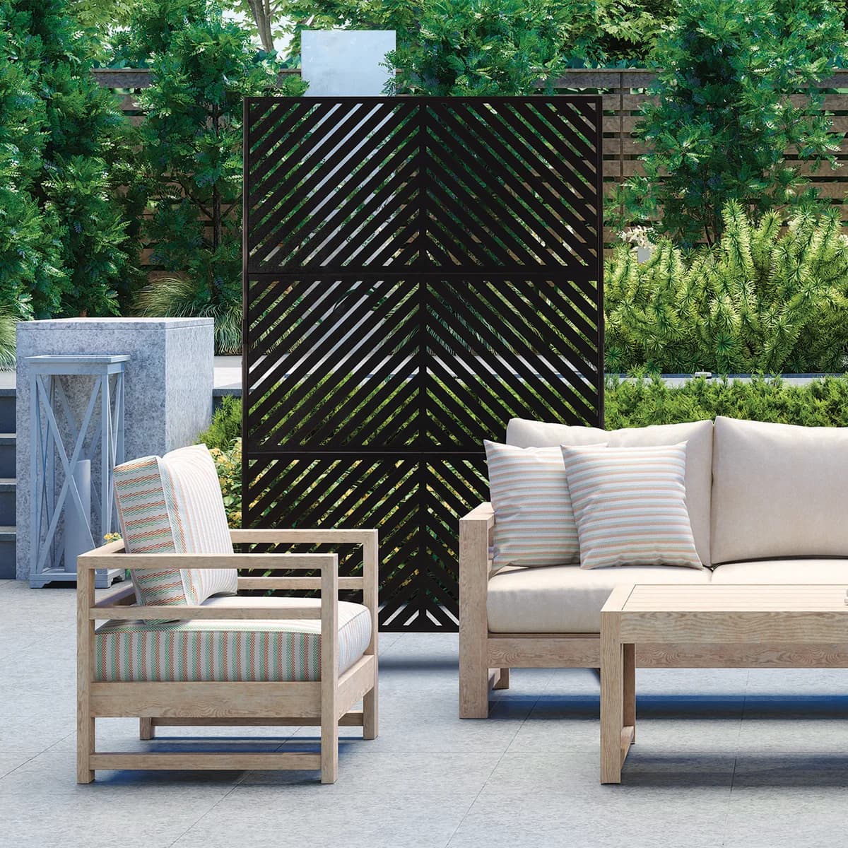 71" Metal Patio Privacy Screen image 3