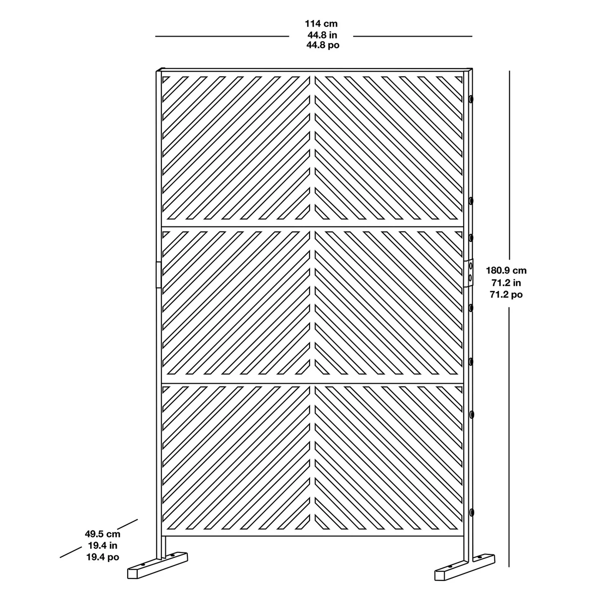 71" Metal Patio Privacy Screen image 4