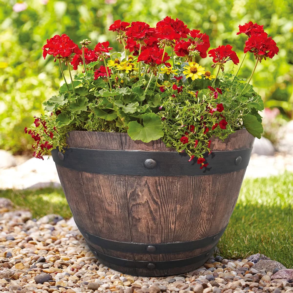 22.25" Woodford Barrel Planter, 2-pack image 2