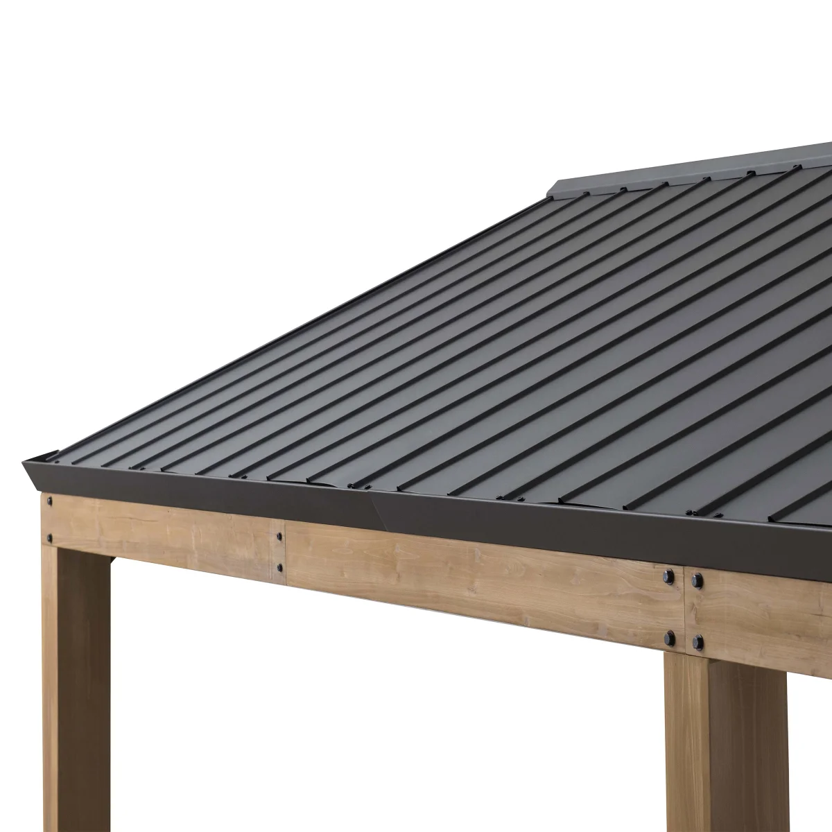 Sunjoy Newville Wood Carport with Privacy Wall and Rain Gutter, 10 ft. x 20 ft. image 2