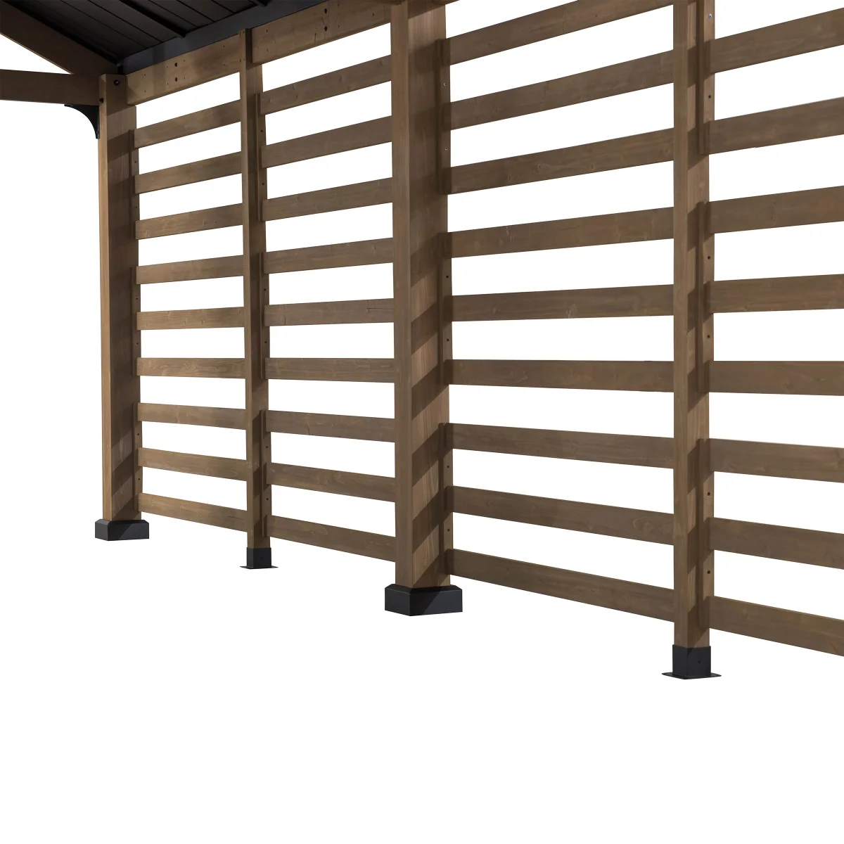  Sunjoy Newville Wood Carport with Privacy Wall and Rain Gutter, 10 ft. x 20 ft. image 7