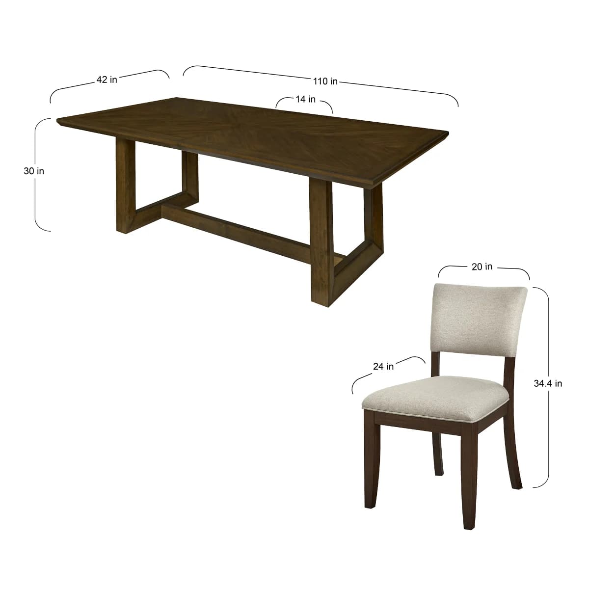 Wilde 9-piece Dining Table Set image 2
