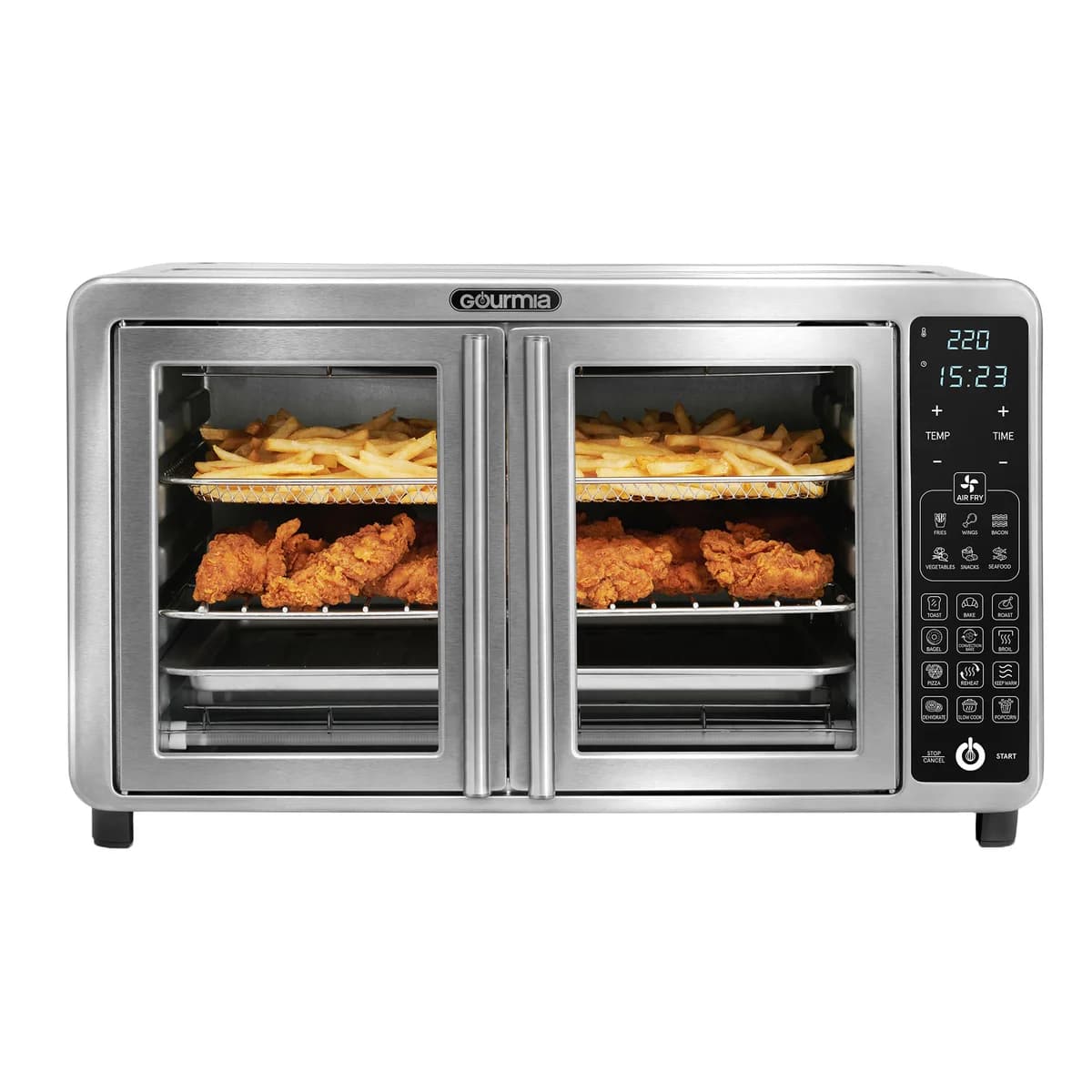 Gourmia French Door Countertop Oven with Temperature Probe