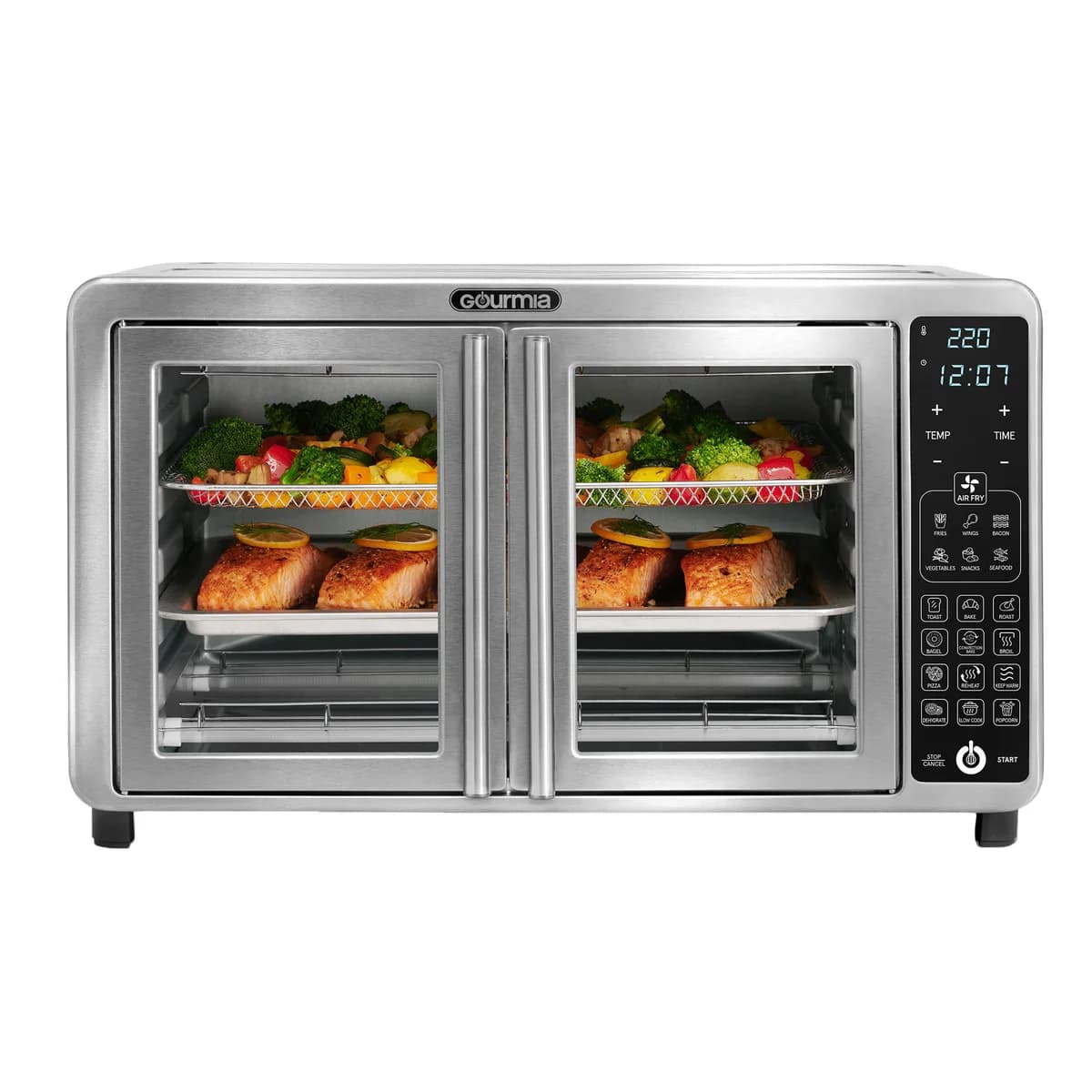 Gourmia French Door Countertop Oven with Temperature Probe