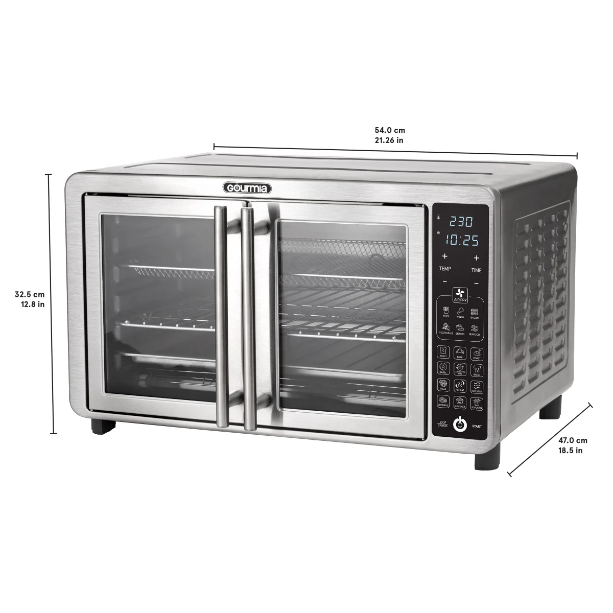 Gourmia French Door Countertop Oven with Temperature Probe