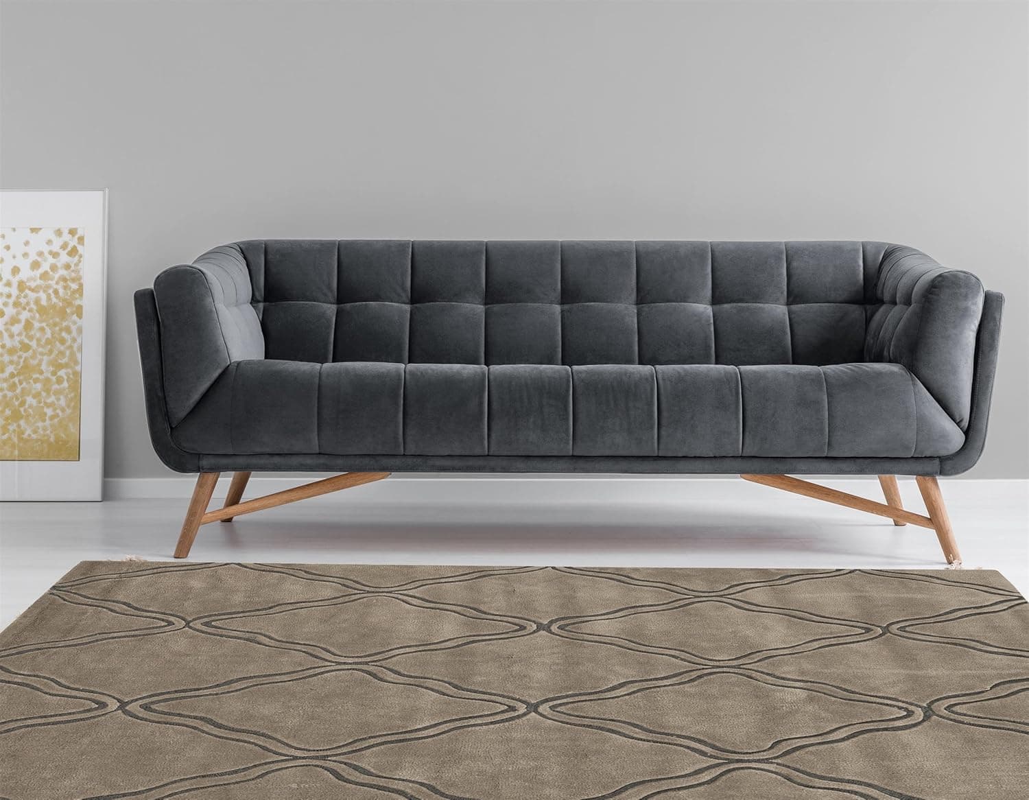 Linon Trio Natural Fiber Rugs, 5 x 7, Gray image 2