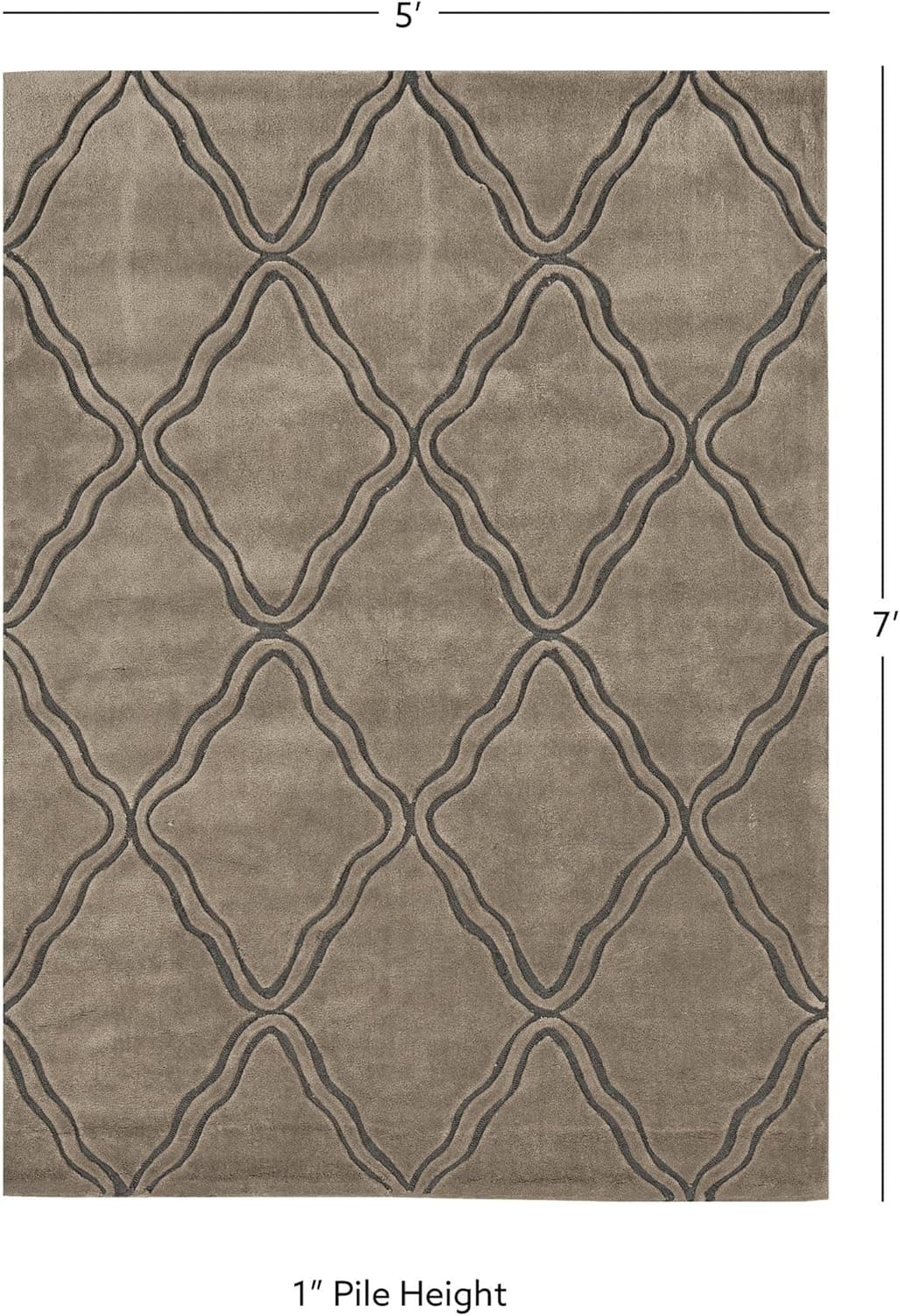 Linon Trio Natural Fiber Rugs, 5 x 7, Gray image 3