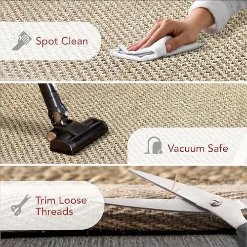 nuLOOM Hesse Checker Weave Seagrass Indoor/Outdoor Runner Rug, 2' 6" x 12', Natural image 3