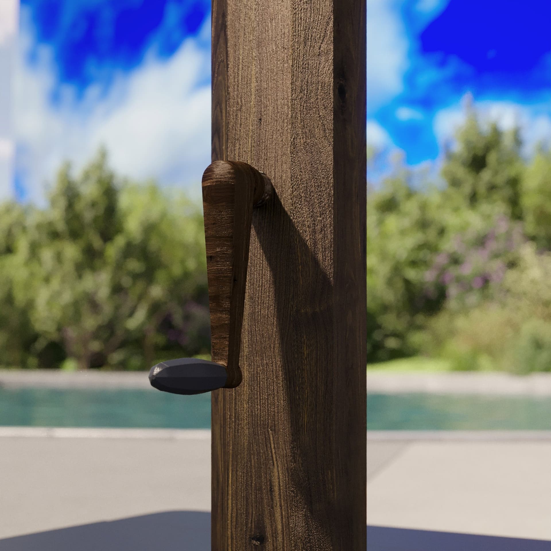 Seasons Sentry 13ft Round Woodgrain Aluminum Cantilever Umbrella