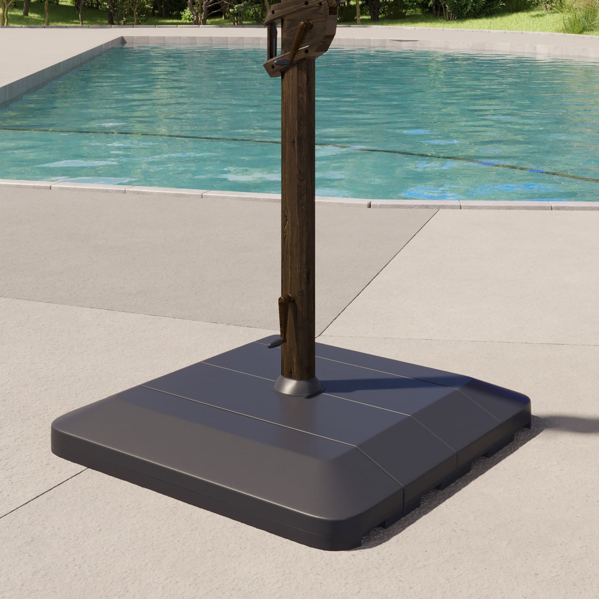Seasons Sentry 13ft Round Woodgrain Aluminum Cantilever Umbrella