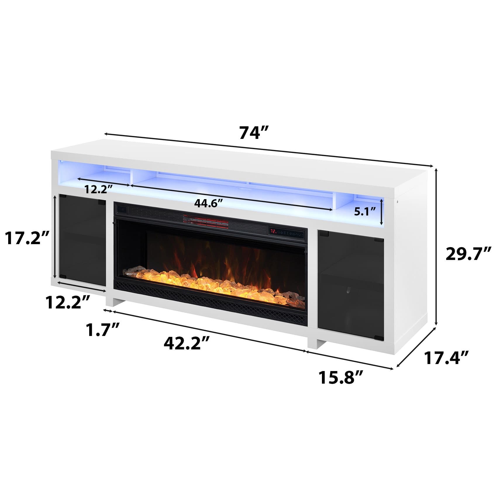 Tresanti Bennett LED TV Console with ClassicFlame Electric Fireplace image 2