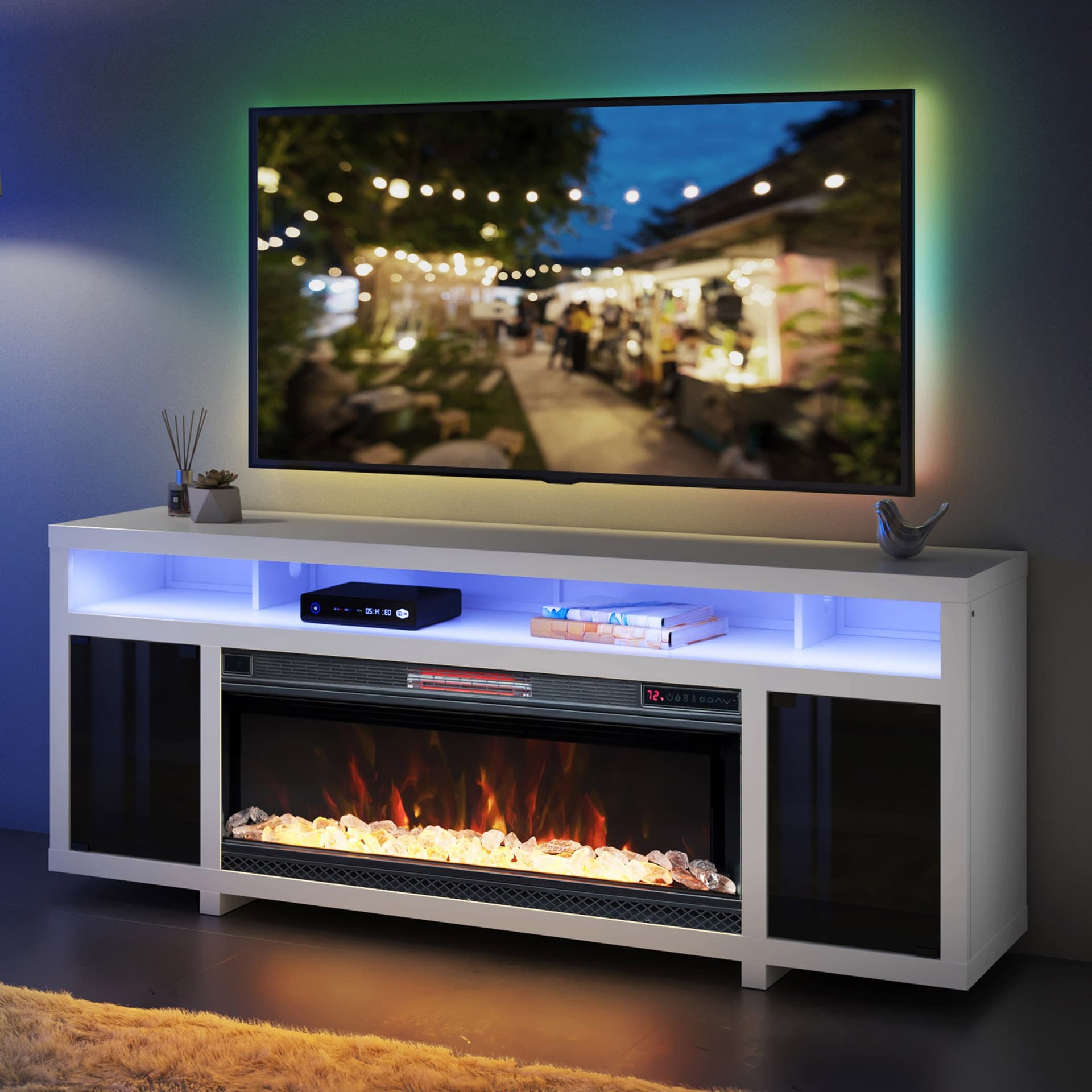Tresanti Bennett LED TV Console with ClassicFlame Electric Fireplace image 3