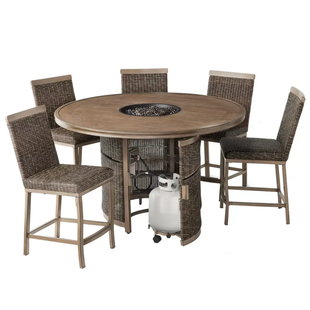 Agio Anderson 7-Piece High Dining Set with Fire Table image 4