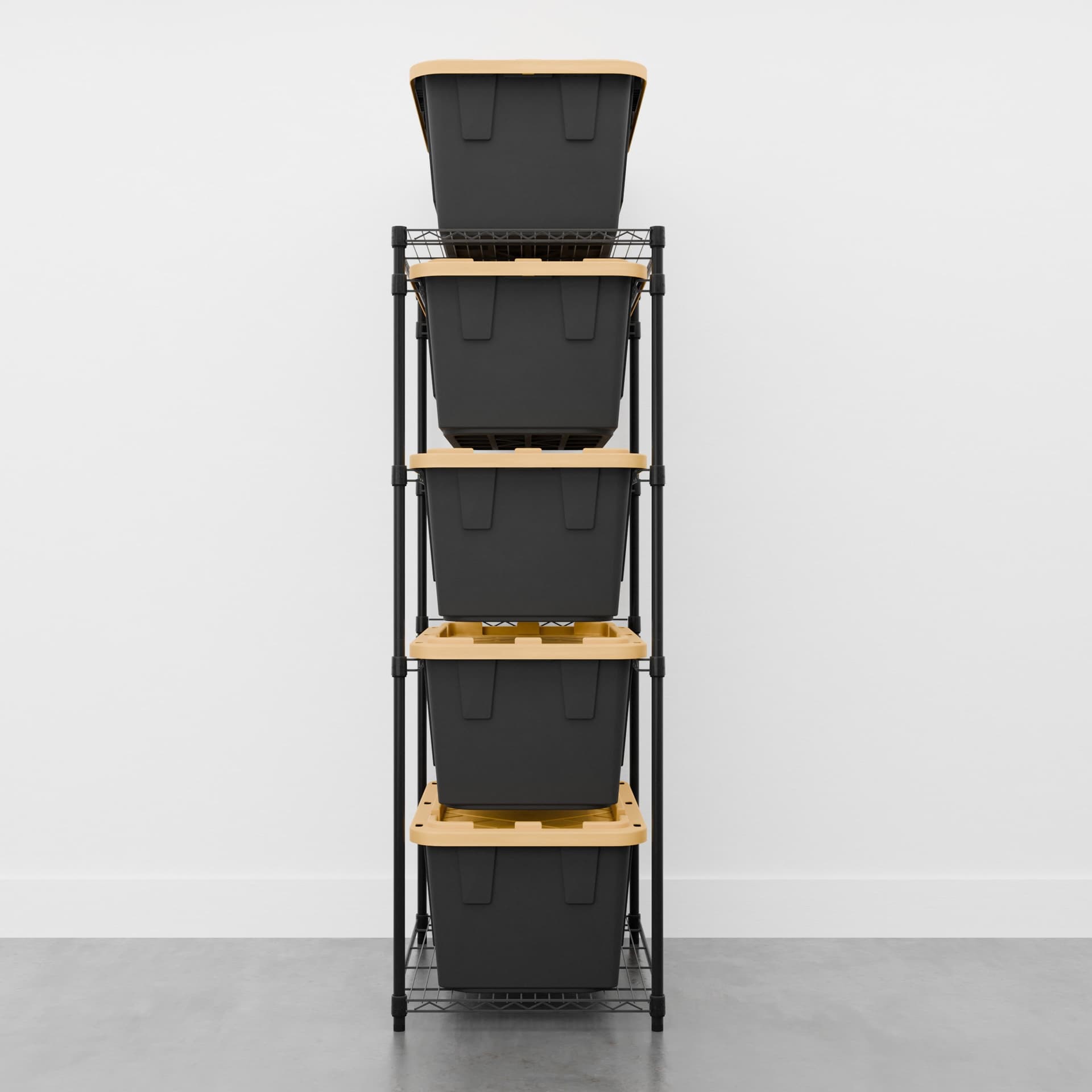 SafeRacks Storage Bin Rack, 5 Tote Capacity, NSF Certified, Black image 2