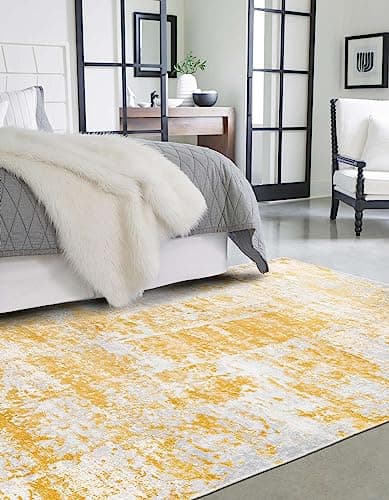 Unique Loom Finsbury Collection Area Rug - Elizabeth (6' 1" x 9' Rectangle, Yellow/ Ivory) image 4
