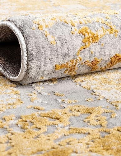 Unique Loom Finsbury Collection Area Rug - Elizabeth (6' 1" x 9' Rectangle, Yellow/ Ivory) image 5