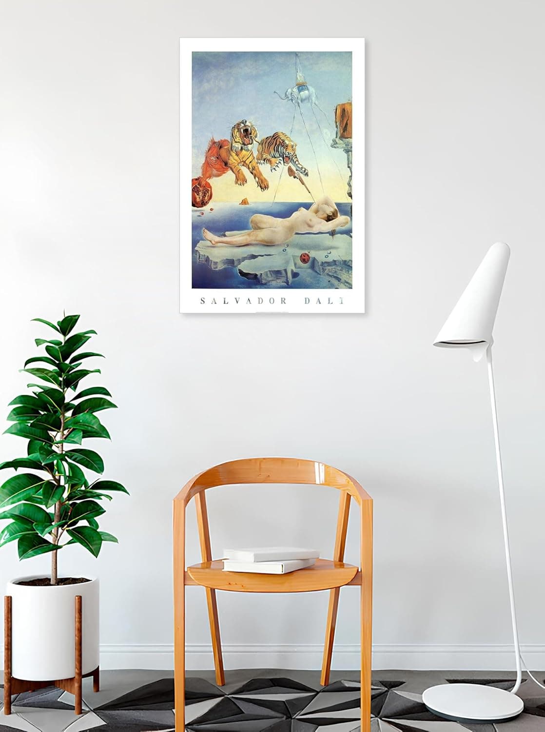 Dream Caused by The Flight of a Bee a Second Before Awakening by Salvador Dali 36x24 Art Print Poster Museum Master Famous Painting Tigers Nude Woman Elephant Gun image 2