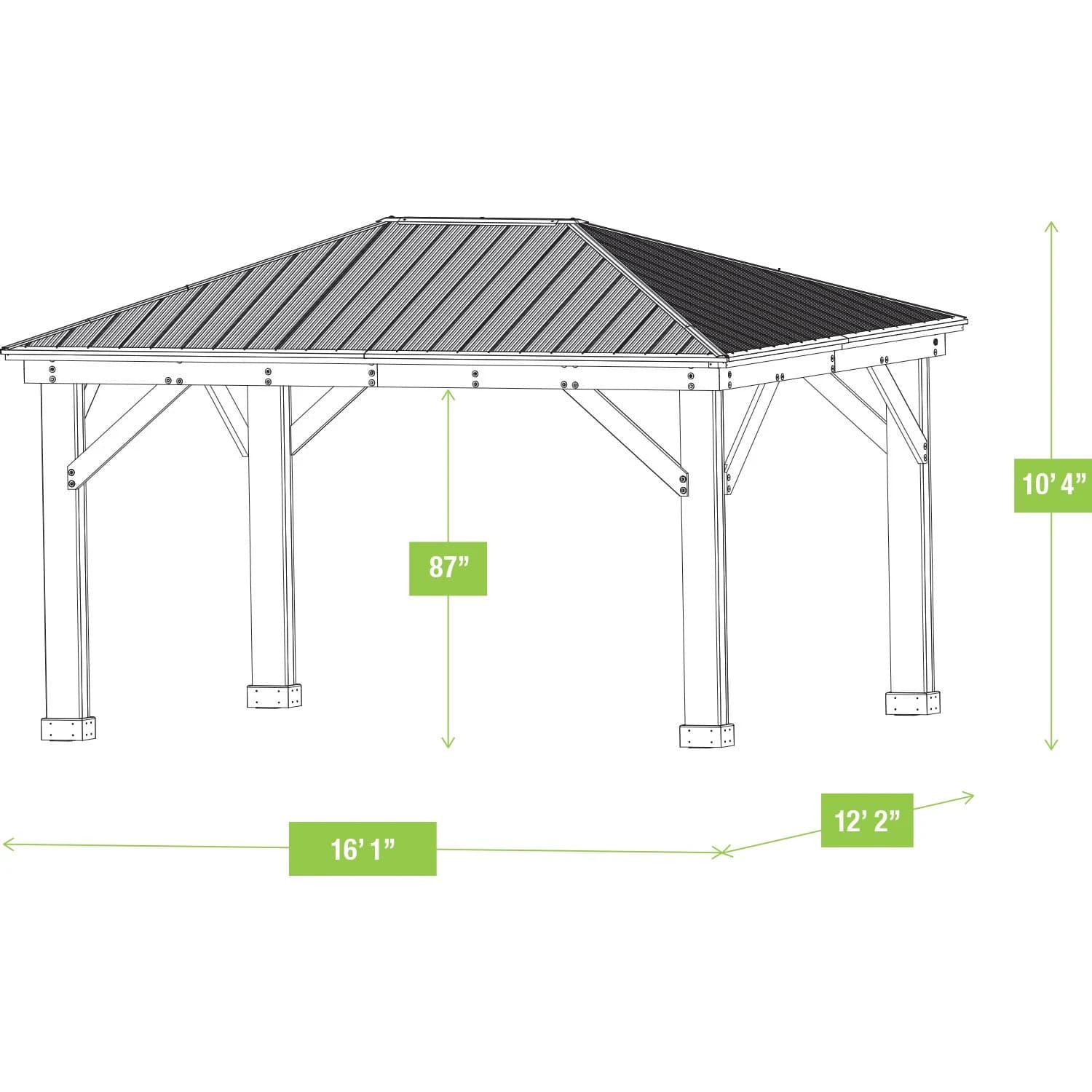 Yardistry 12' x 16' Gazebo with Aluminum Roof image 2