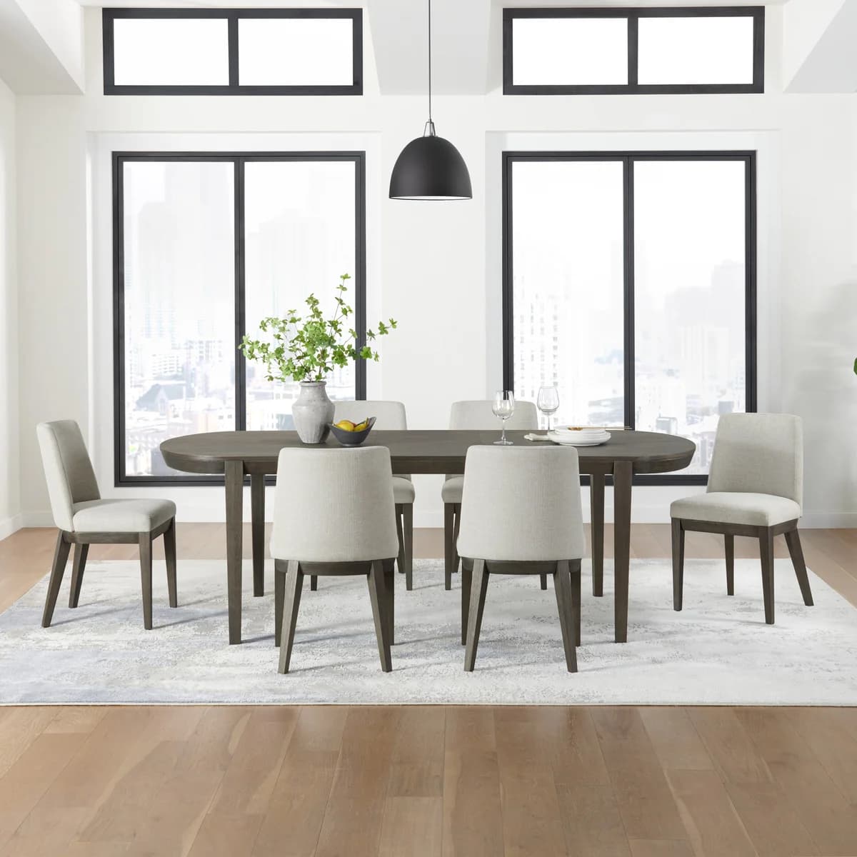 Veneto Extendable Wood Dining Table Set for 6