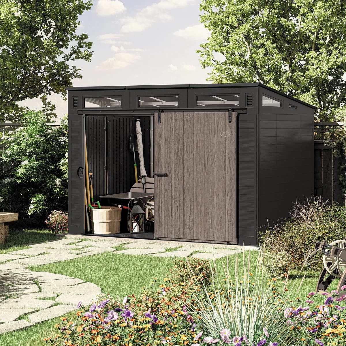 Suncast 10'X7' Barndoor, Brown image 2
