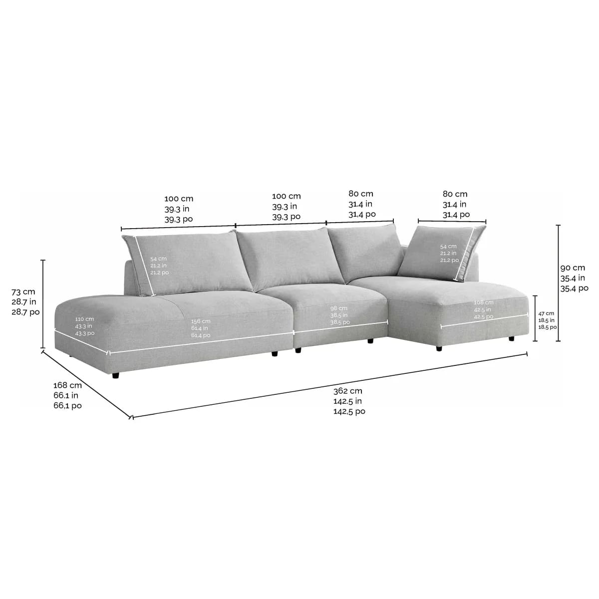 Macon Fabric Sectional image 2