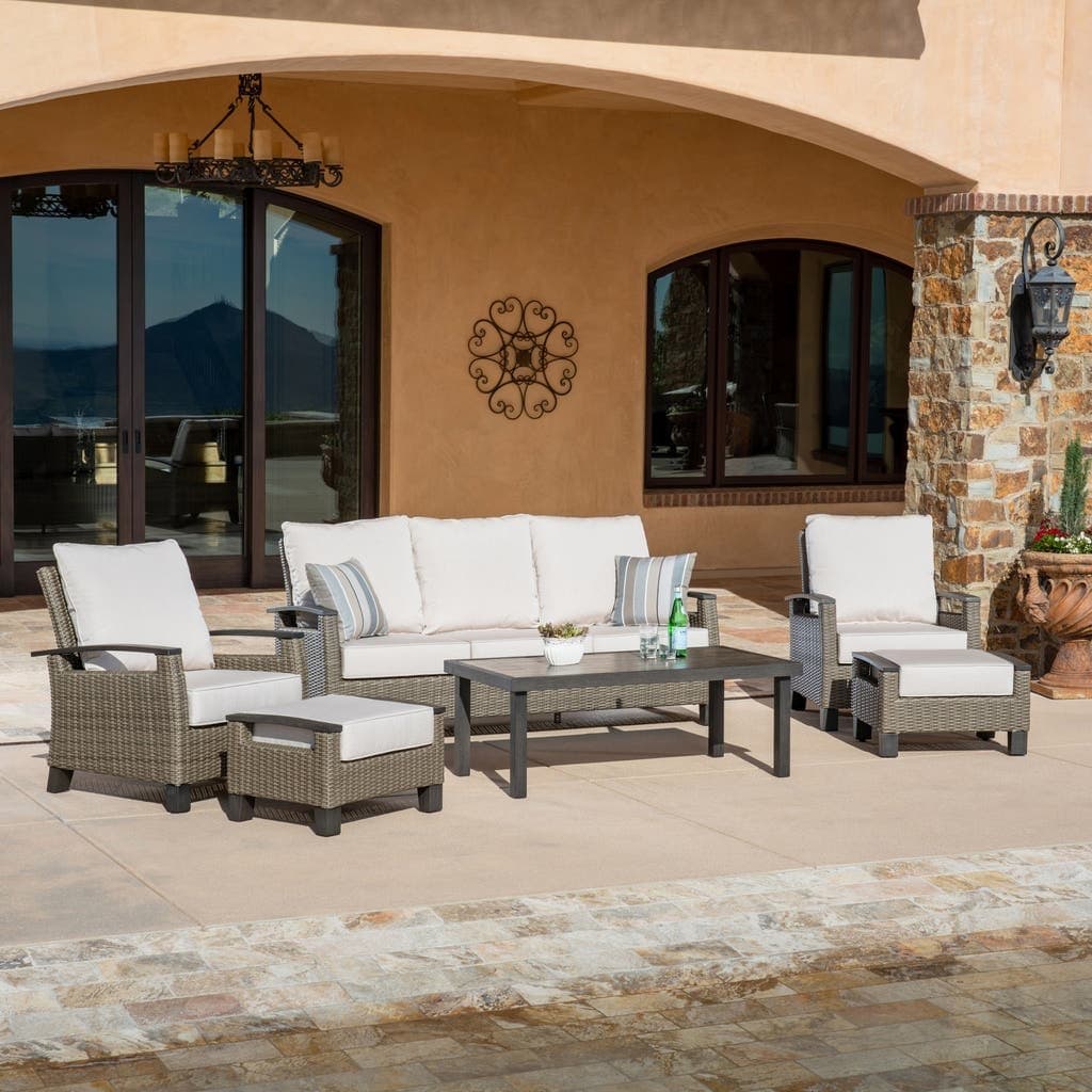 Grand Leisure Las Palmas 6-piece Outdoor Patio Seating Set, Beige